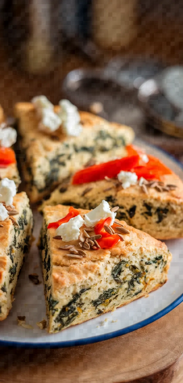2018 4 16 Spinach Feta Red Pepper And Fennel Seed Scones Recipe