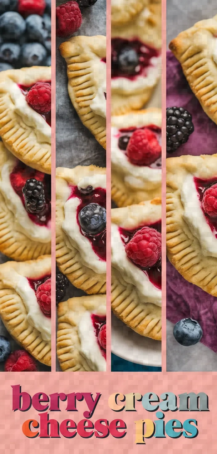 A photo of Mixed Berry And Cream Cheese Hand Pies Recipe