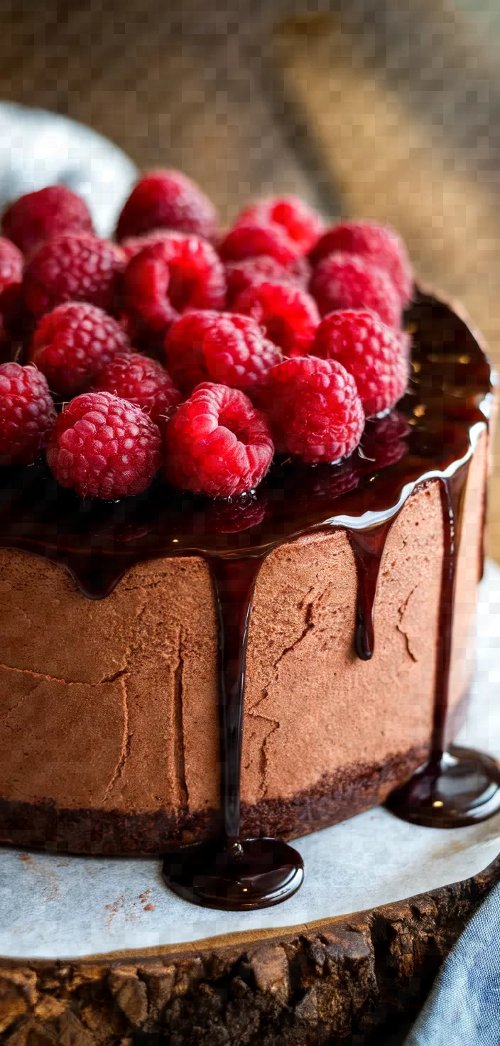 No Bake Chocolate Cheesecake With Raspberry Balsamic Glaze Recipe