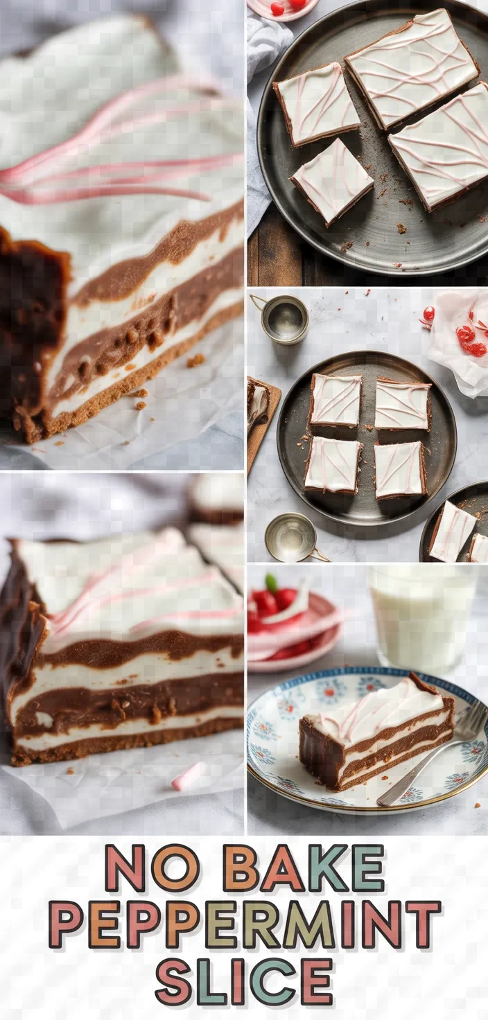 A photo of No Bake Peppermint Slice Recipe