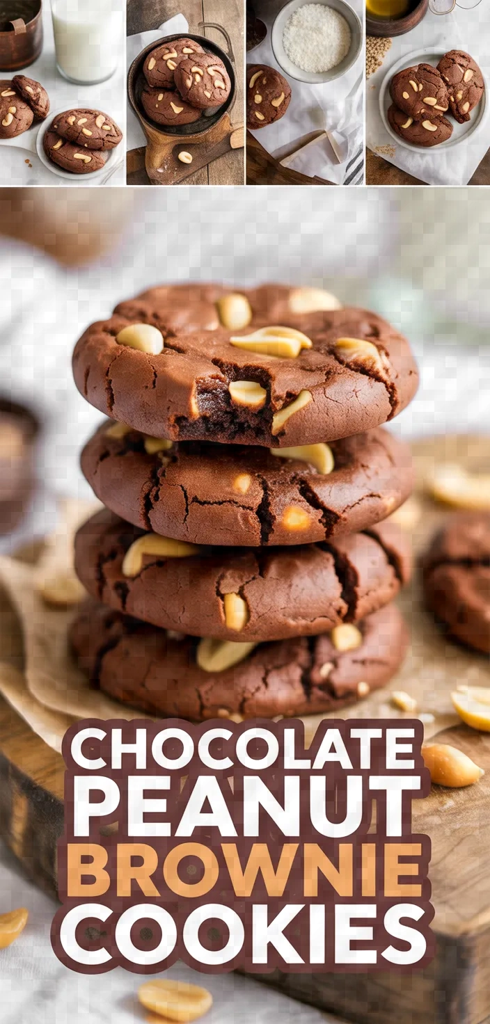 A photo of Peanut Brownie Cookies Chocolate Peanut Cookies Recipe