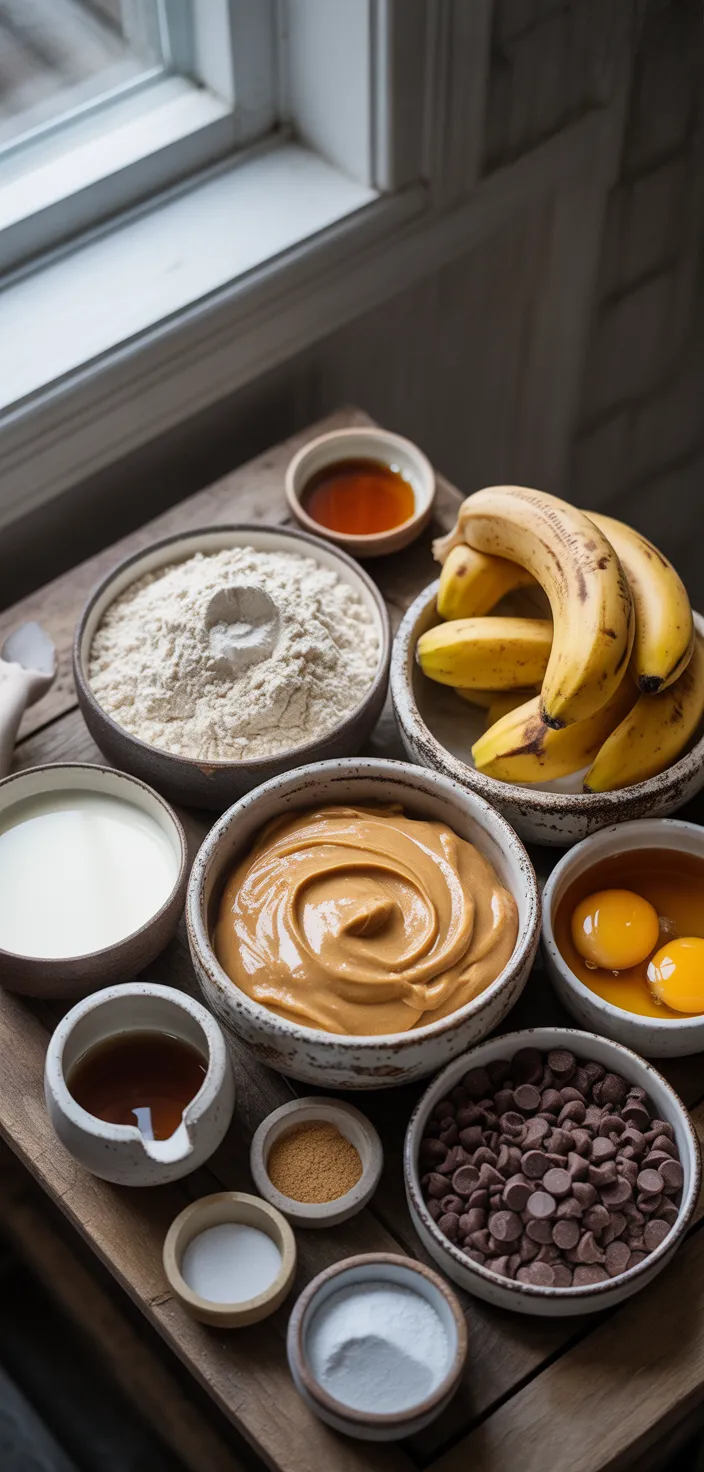 Ingredients photo for Gluten Free Peanut Butter Banana Muffins Recipe