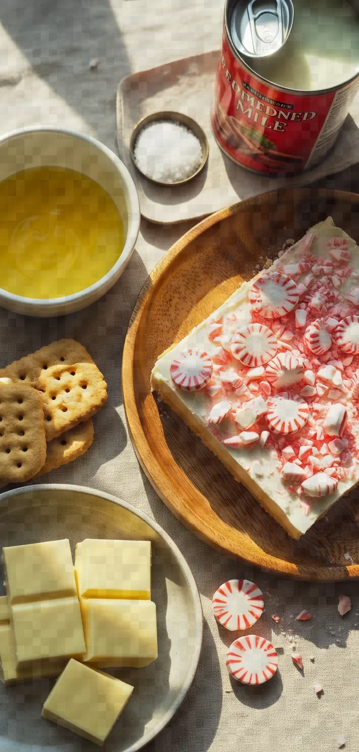 Ingredients photo for No Bake Peppermint Slice Recipe