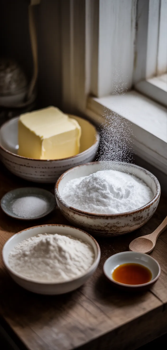 Ingredients photo for Whipped Shortbread Cookies Recipe