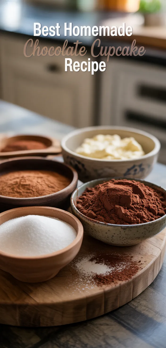 Ingredients photo for Best Homemade Chocolate Cupcake Recipe
