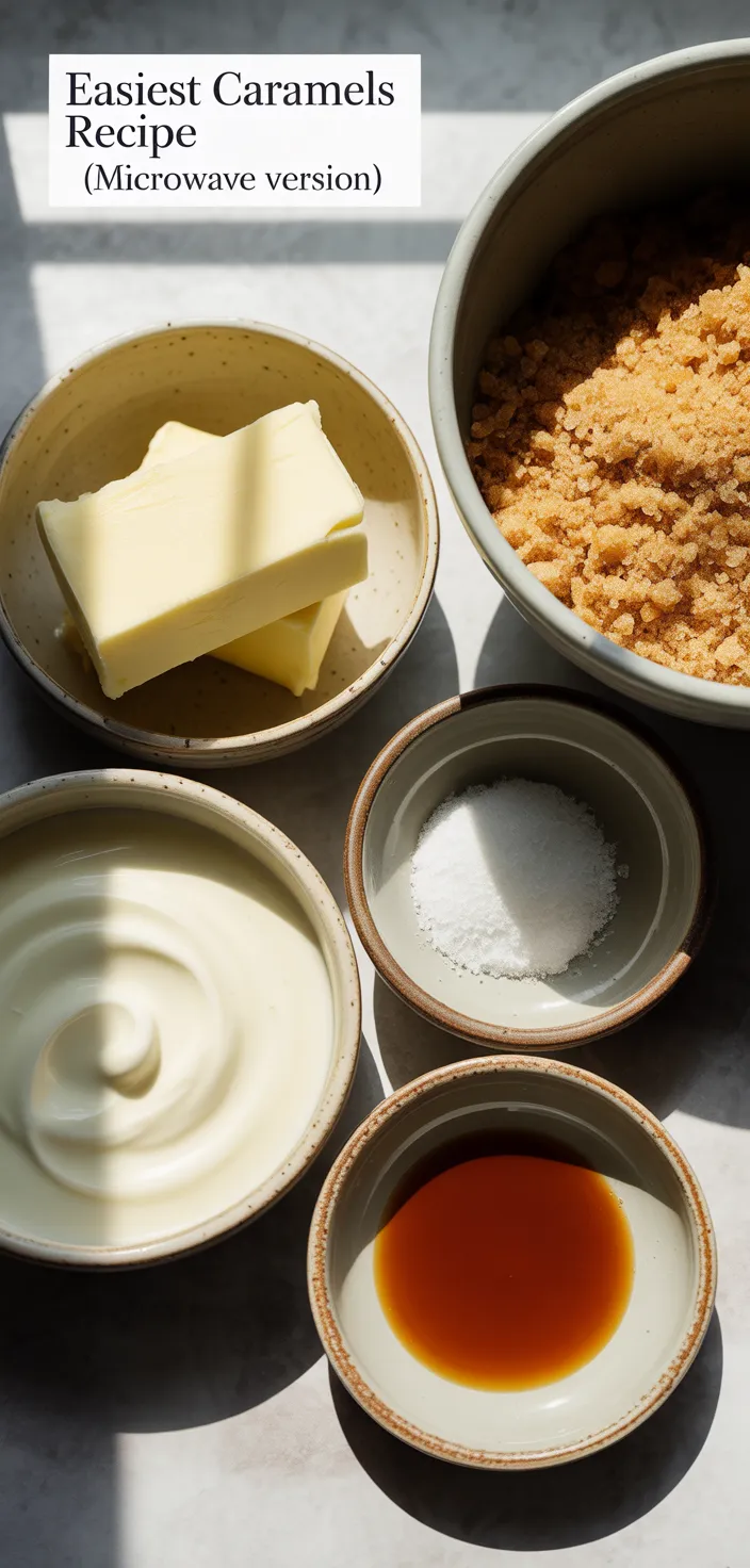 Ingredients photo for Easiest Caramels Recipe (Microwave Version)