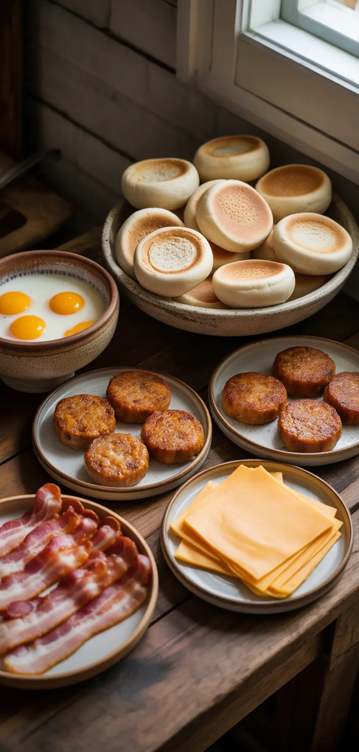 Ingredients photo for Freezer Breakfast Sandwiches Recipe