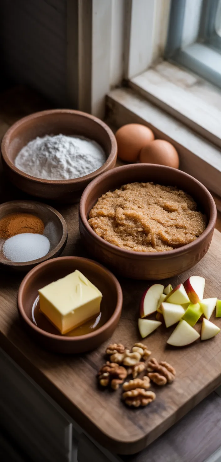 Ingredients photo for Maple Glazed Apple Blondies Recipe