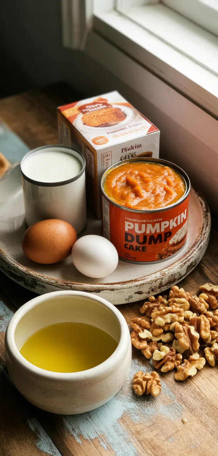 Ingredients photo for Pumpkin Dump Cake Recipe