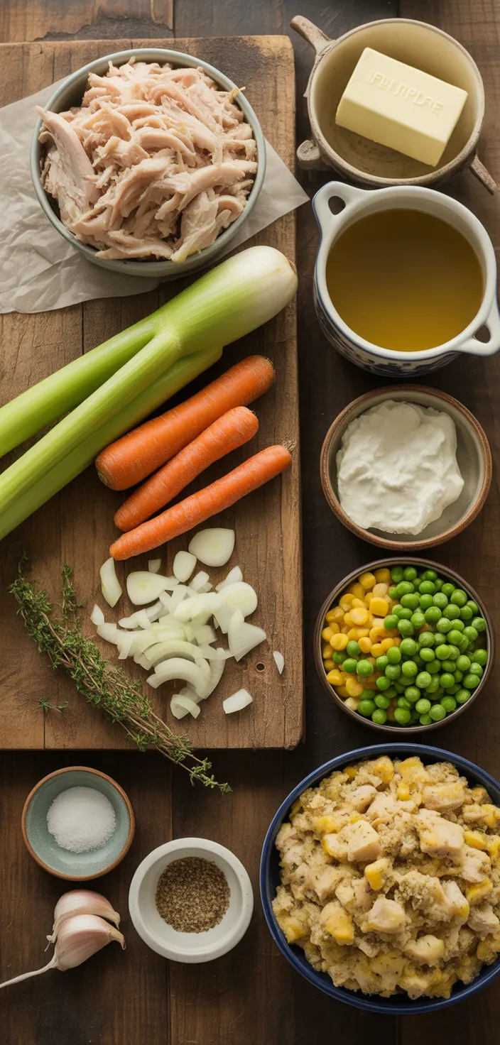 Ingredients photo for Rustic Turkey Pot Pie Recipe