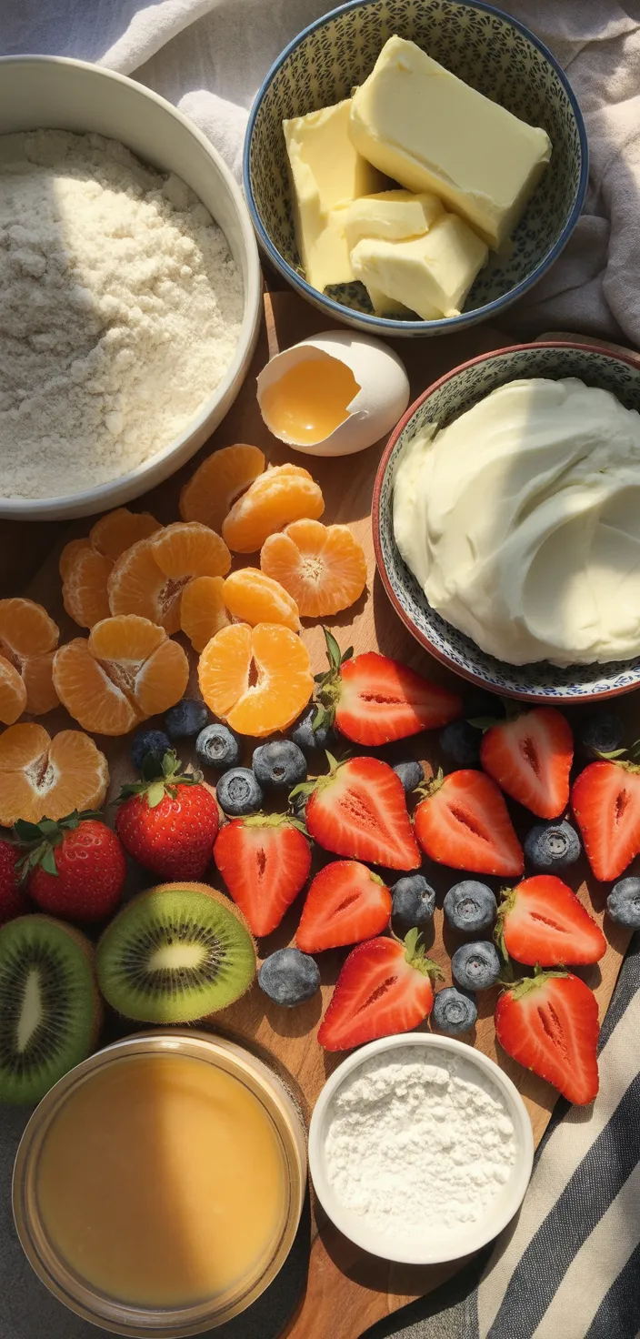 Ingredients photo for Sugar Cookie Fruit Pizzas (Chewy Version) Recipe