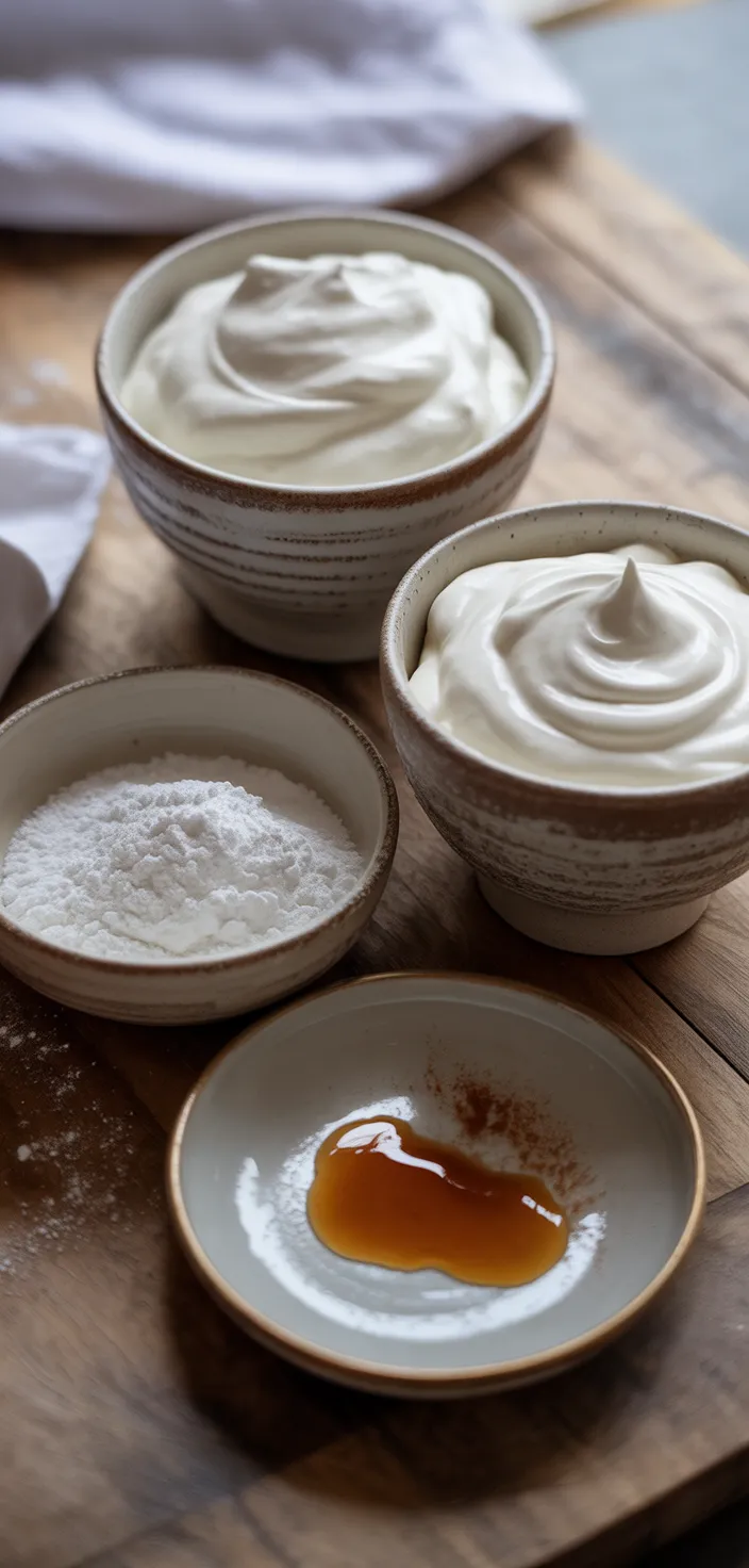 Ingredients photo for The Best Whipped Cream Frosting Recipe