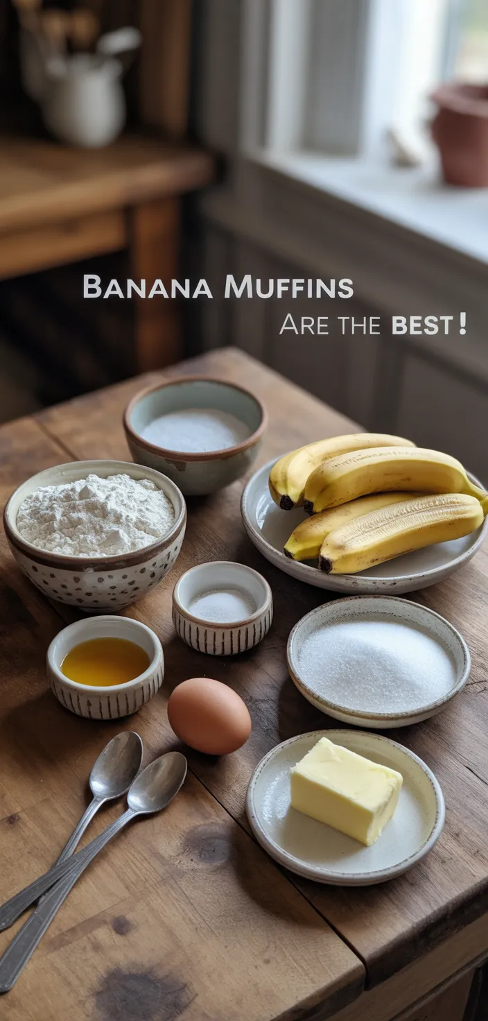 Ingredients photo for Banana Muffins Are The BEST! Recipe