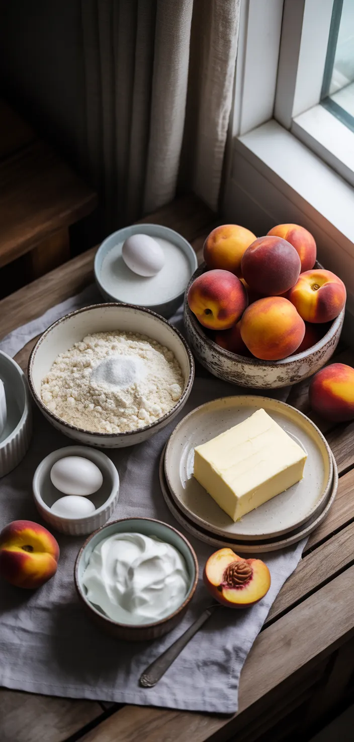 Ingredients photo for Brown Sugar Layer Cake With Peach Filling Recipe