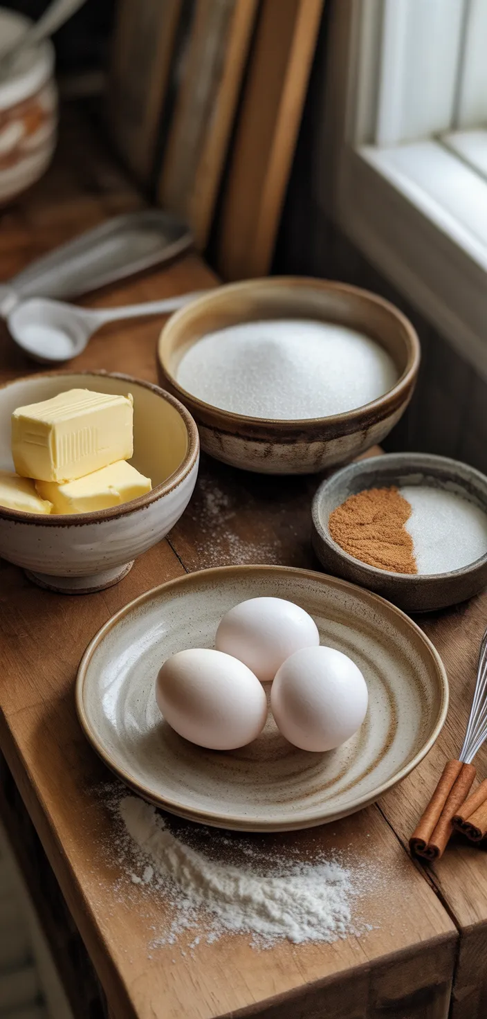 Ingredients photo for Classic Snickerdoodles – Soft & Chewy Cinnamon Sugar Cookies Recipe
