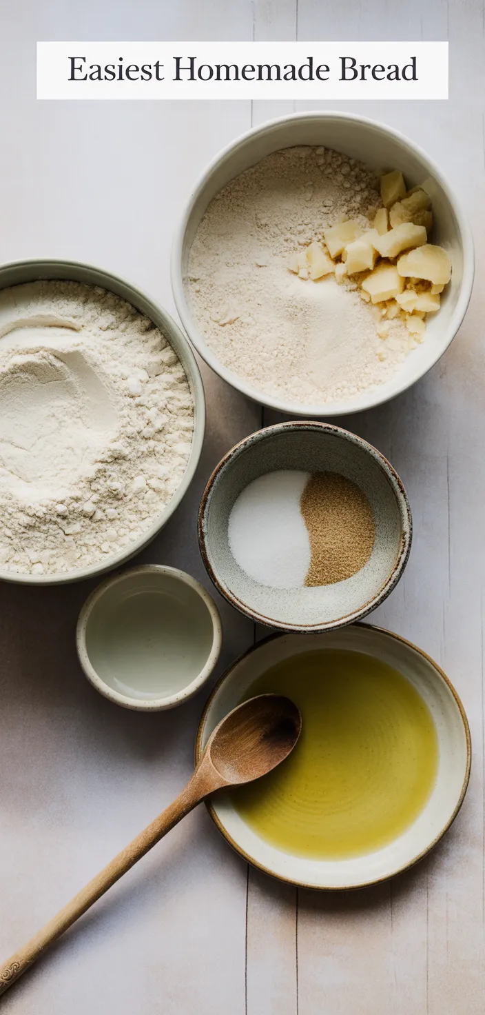 Ingredients photo for Easiest Homemade Bread Recipe