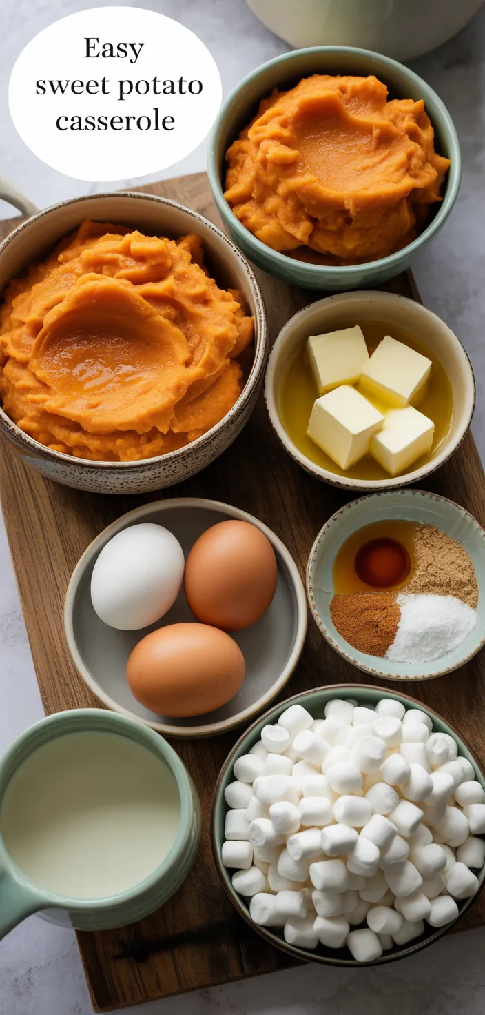 Ingredients photo for Easy Sweet Potato Casserole Recipe
