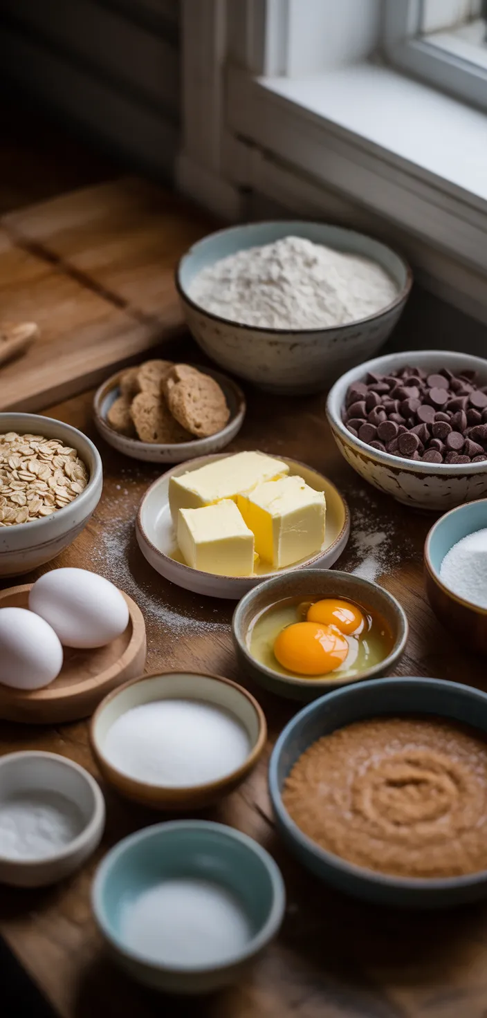 Ingredients photo for Oatmeal Chocolate Chip Cookies + Video Recipe