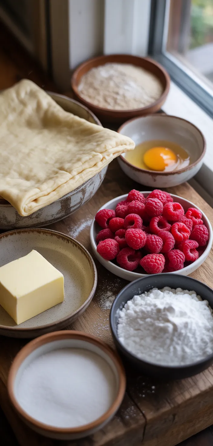 Ingredients photo for Raspberry Almond Puff Pastry Danish • Easy Recipe!