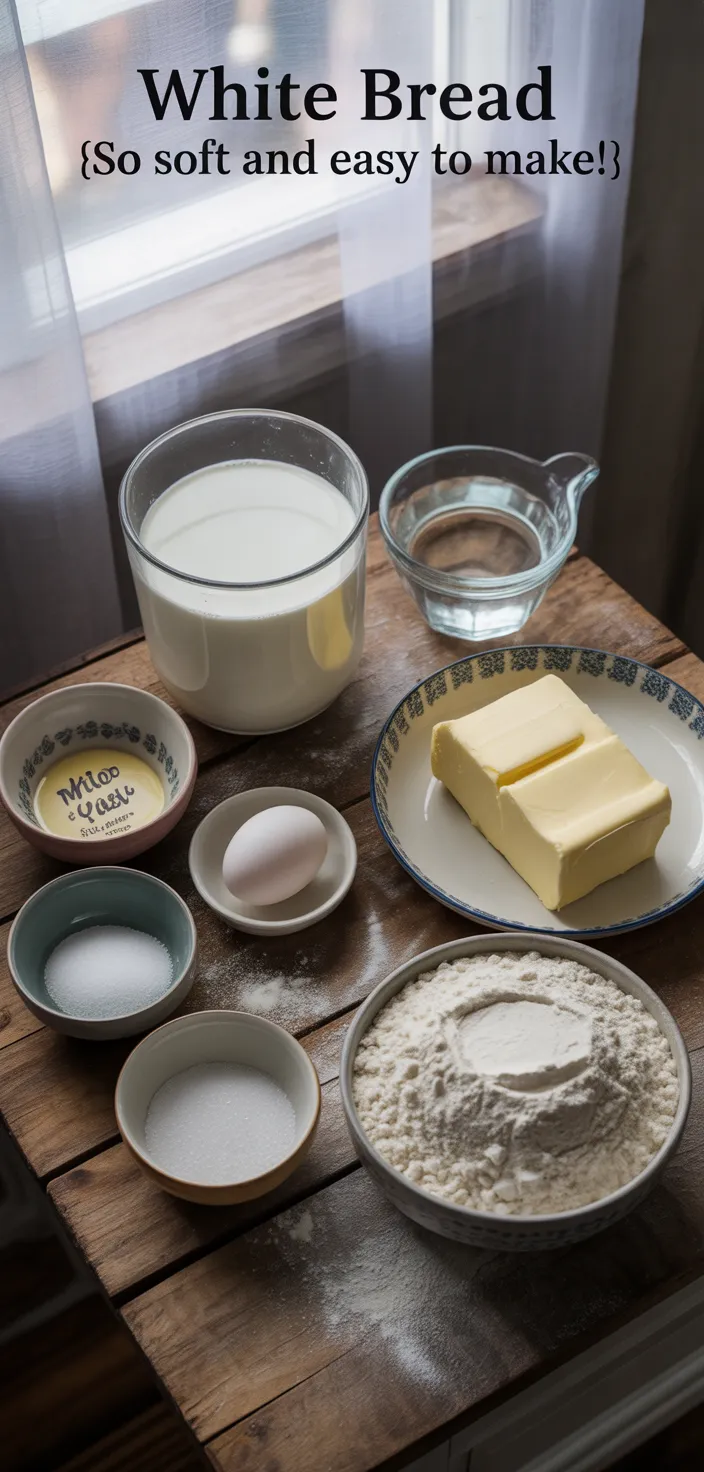 Ingredients photo for White Bread {So Soft And Easy To Make!} Recipe