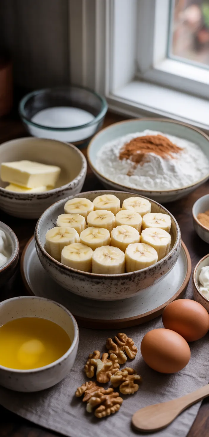 Ingredients photo for Award Winning Banana Nut Muffins Recipe