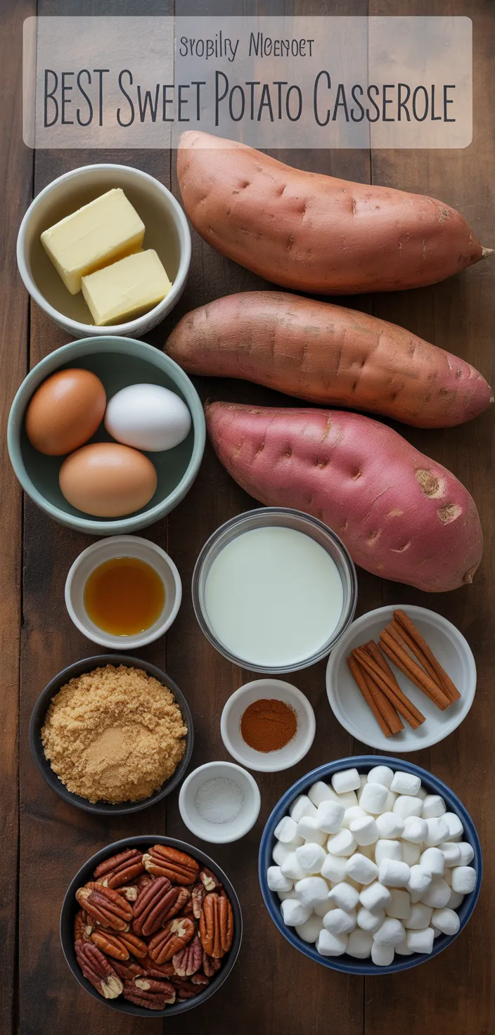 Ingredients photo for Best Sweet Potato Casserole Recipe