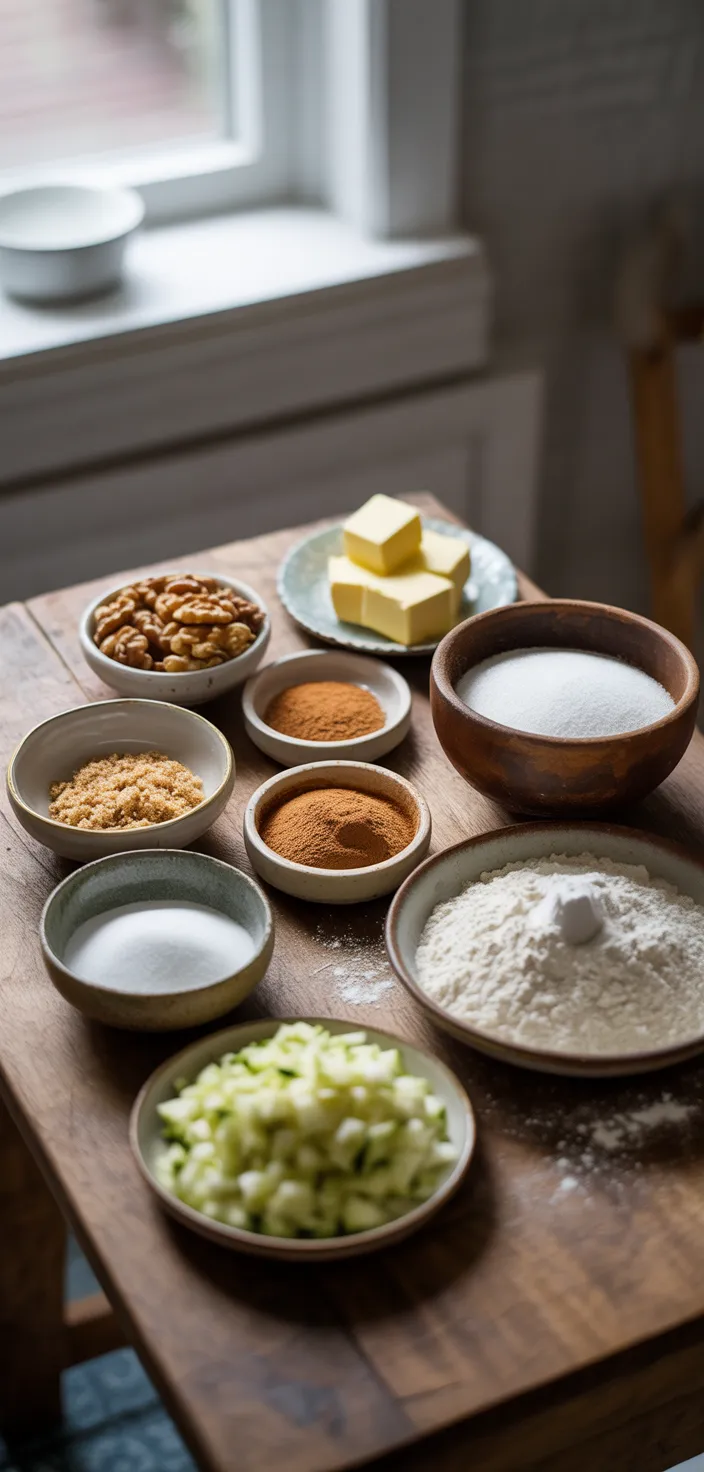 Ingredients photo for Cinnamon Zucchini Coffee Cake Recipe