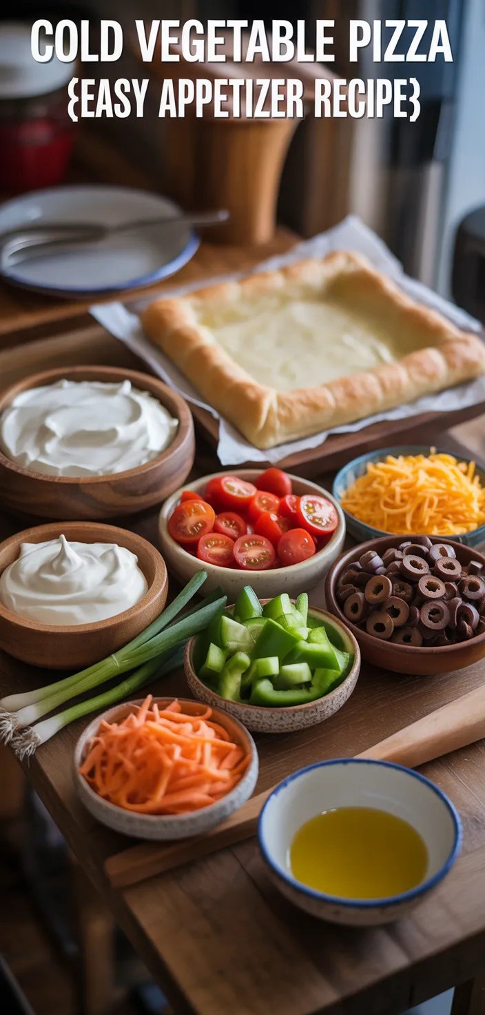 Ingredients photo for Cold Vegetable Pizza {Easy Appetizer Recipe}