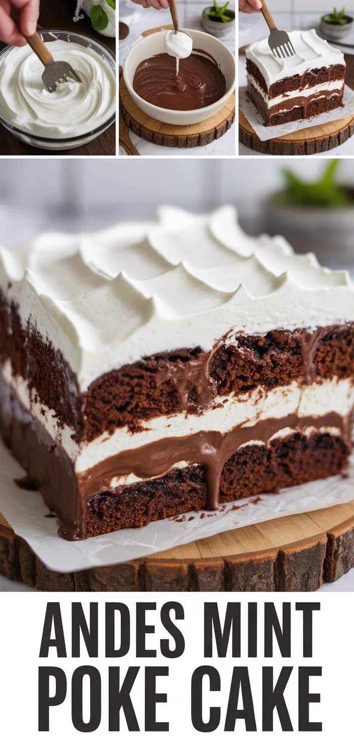 A photo of Andes Mint Poke Cake Recipe