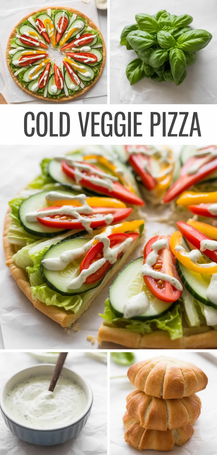 A photo of Cold Vegetable Pizza {Easy Appetizer Recipe}