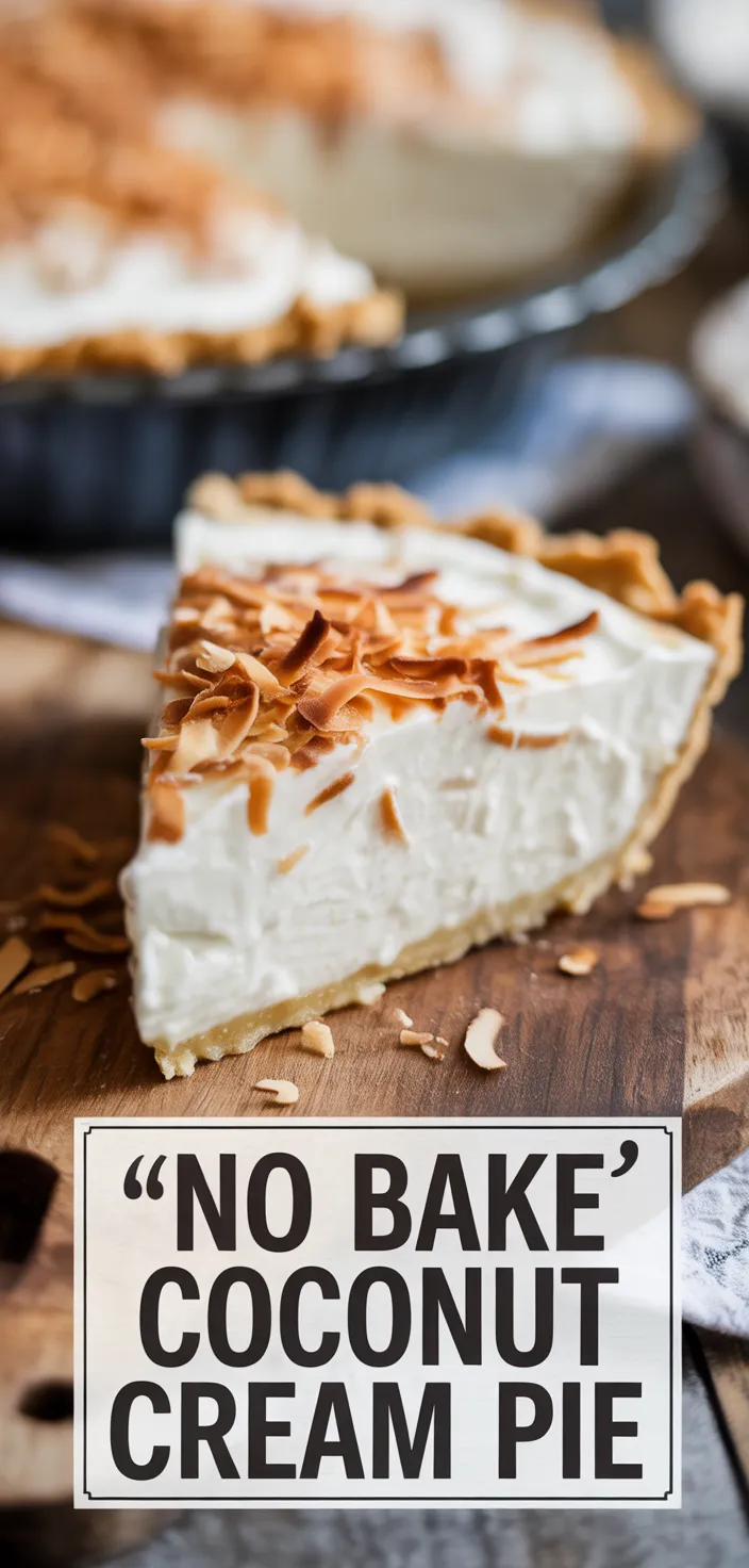 A photo of No Bake Coconut Cream Pie Recipe