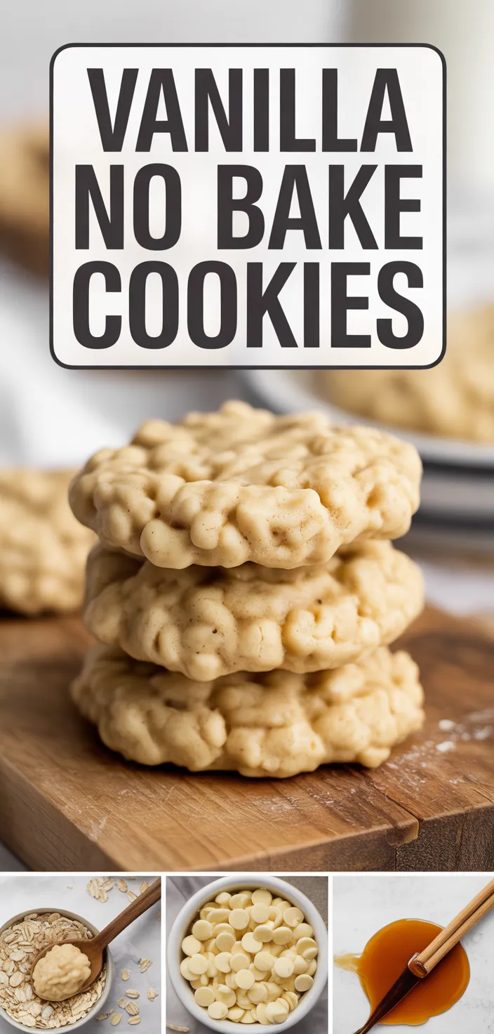 A photo of Vanilla No Bake Cookies Recipe