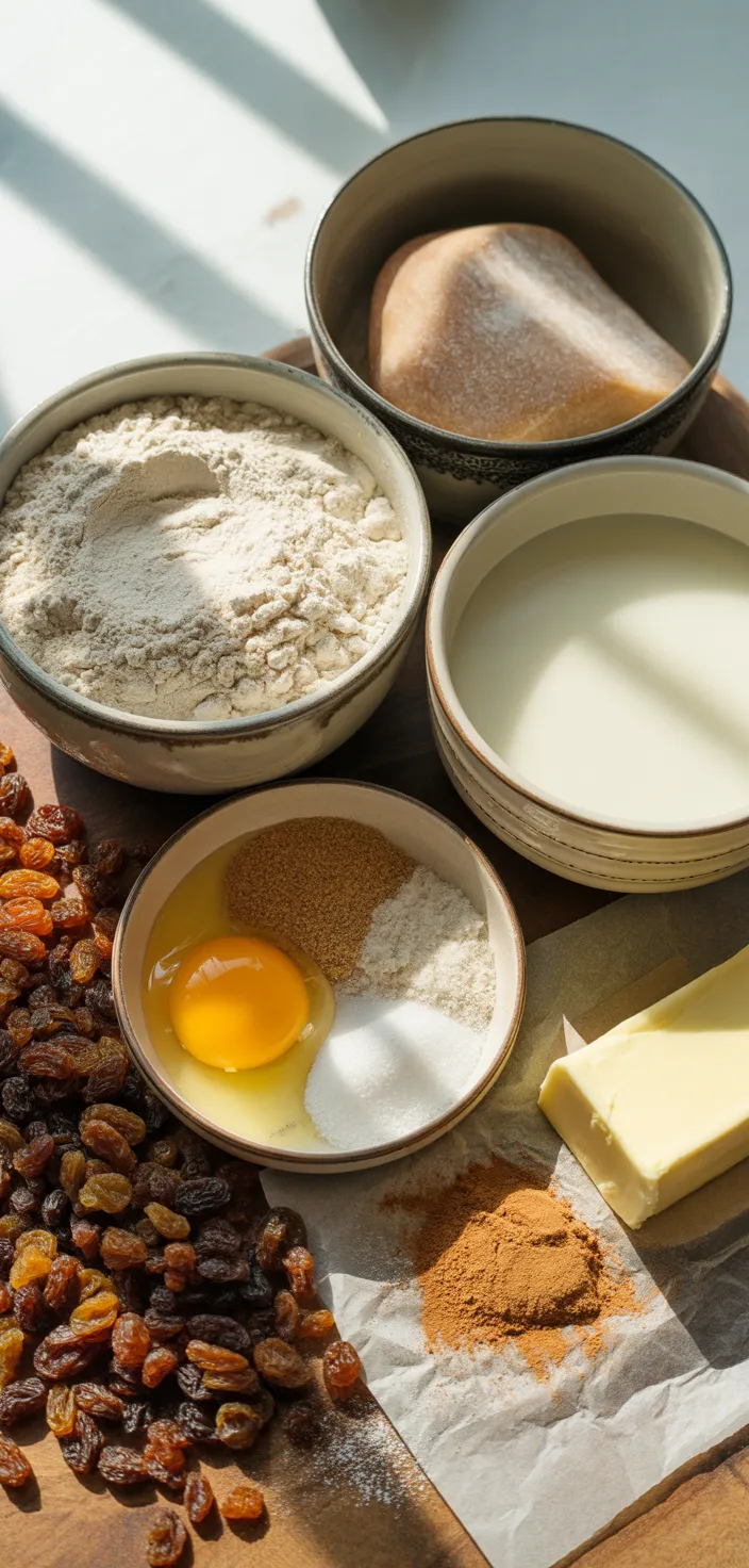 Ingredients photo for Dutch Oven Cinnamon Raisin Bread Recipe