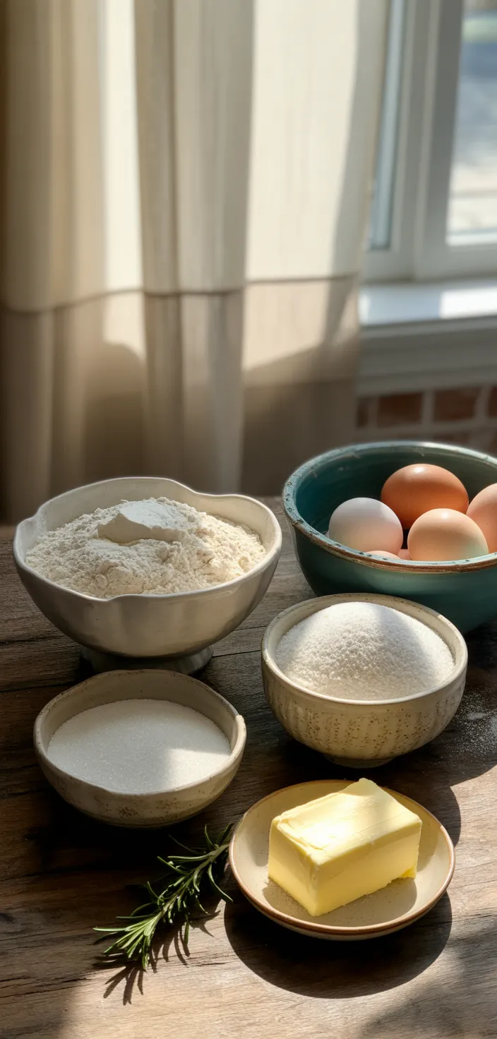 Ingredients photo for HOMEMADE DOUBLE CRUMB CAKE Recipe