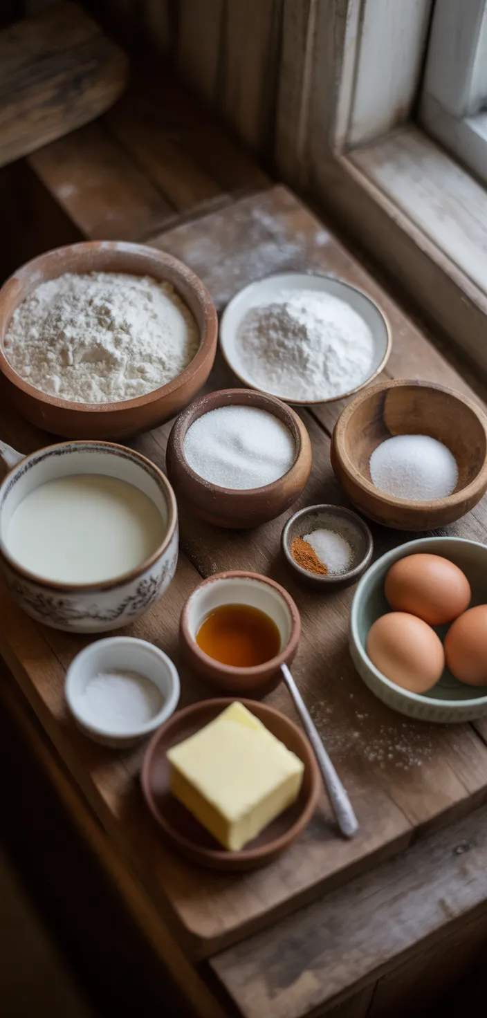 Ingredients photo for Mini Powdered Sugar Doughnuts Recipe