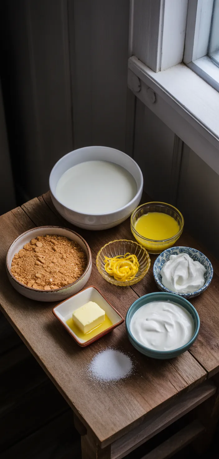 Ingredients photo for No Bake Lemon Icebox Pie Recipe