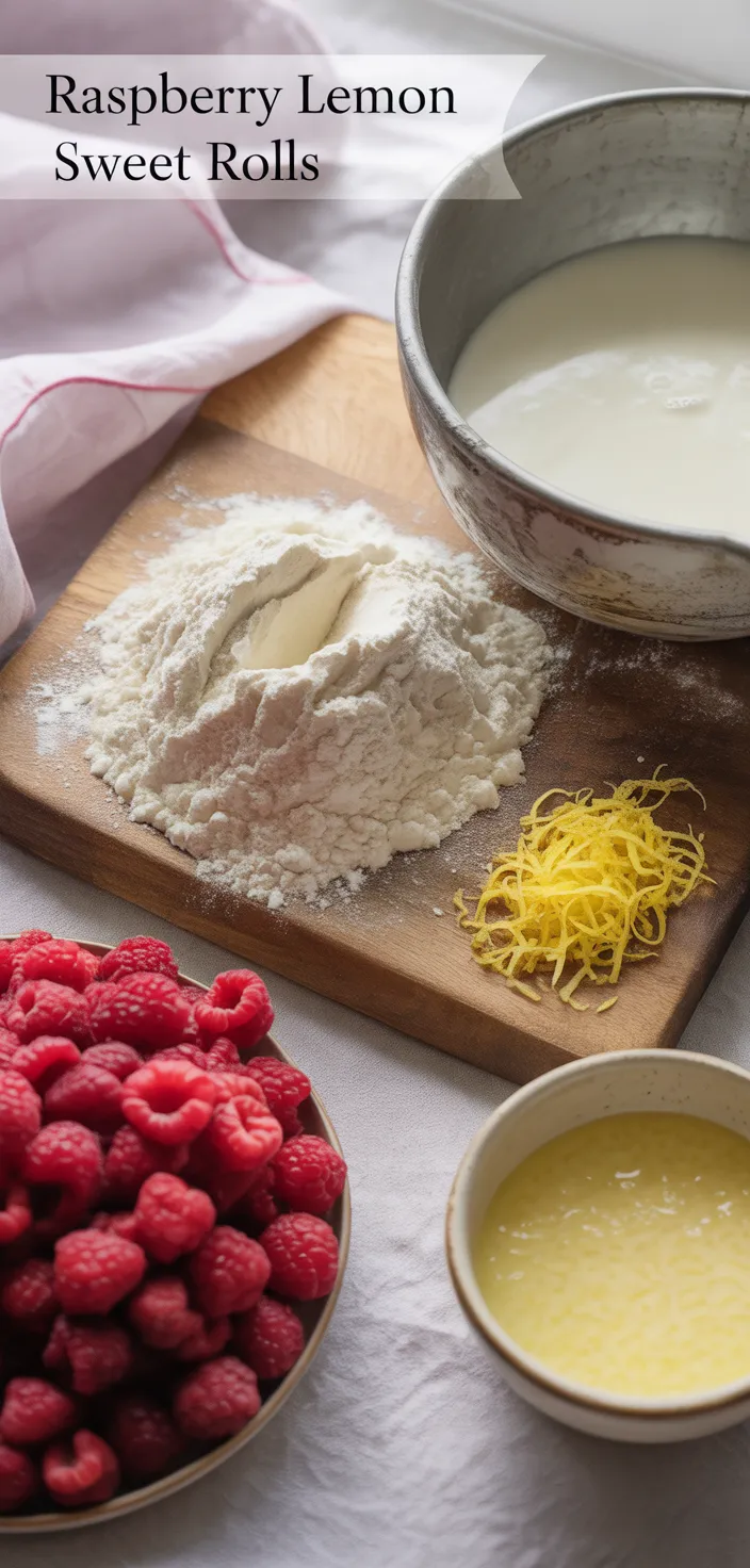 Ingredients photo for Raspberry Lemon Sweet Rolls Recipe