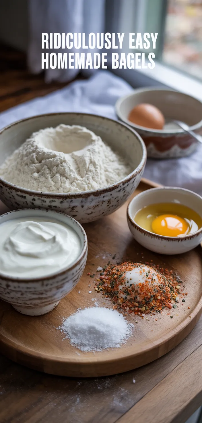 Ingredients photo for Ridiculously Easy Homemade Bagels Recipe