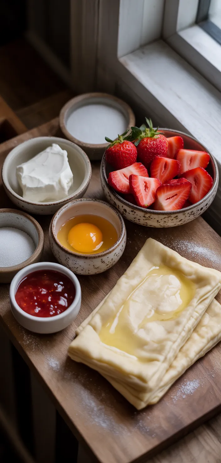 Ingredients photo for Strawberry Danish (with Cream Cheese) Recipe