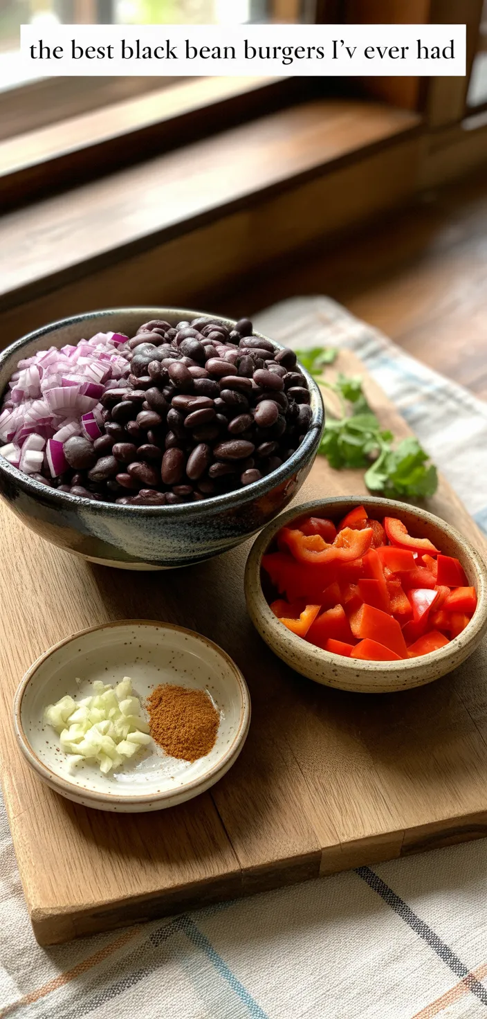 Ingredients photo for The Best Black Bean Burgers I've Ever Had Recipe