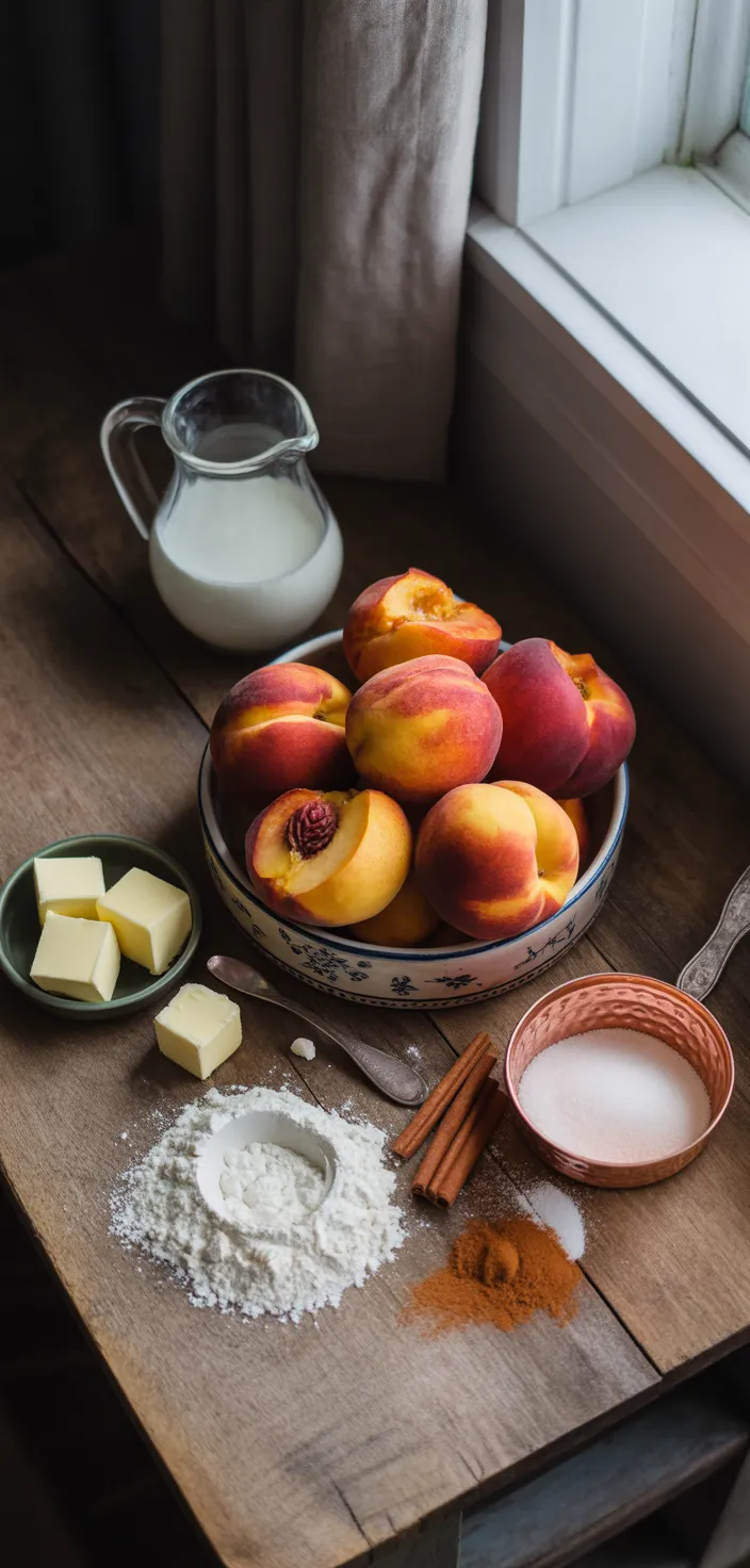 Ingredients photo for The Best Peach Cobbler Recipe