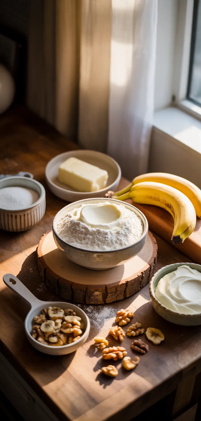 Ingredients photo for Banana Cake With Cream Cheese Frosting Recipe