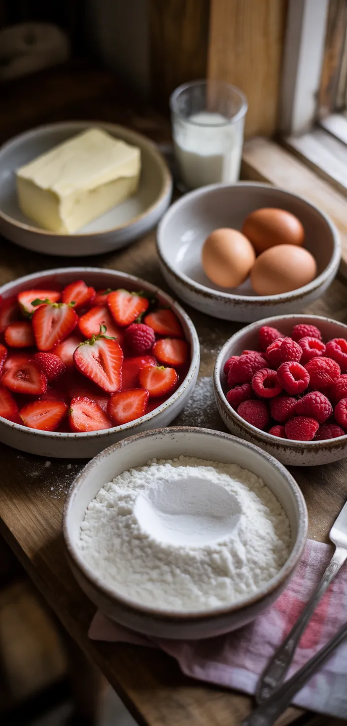 Ingredients photo for Berry Vanilla Naked Cake Recipe