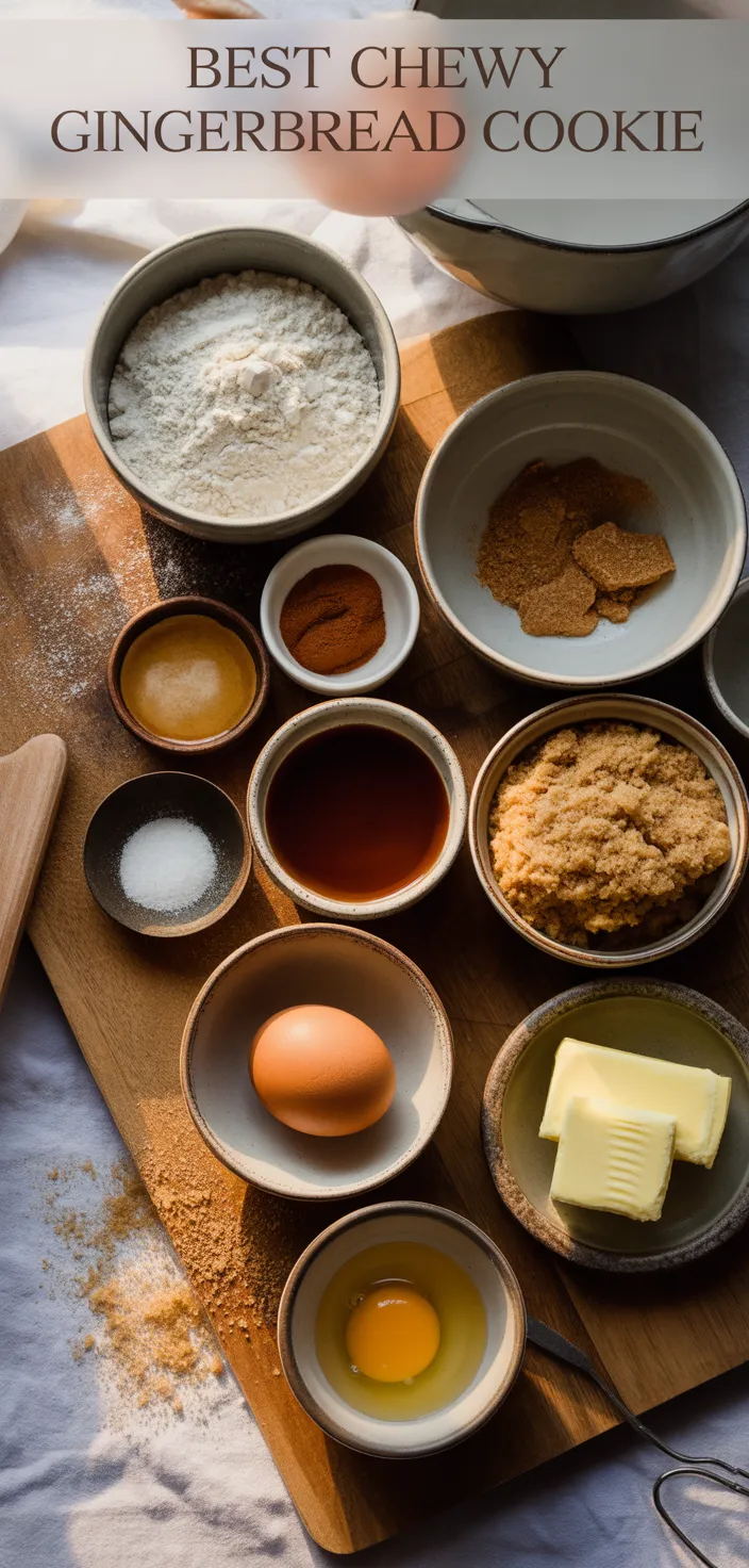 Ingredients photo for Best Chewy Gingerbread Cookie Recipe