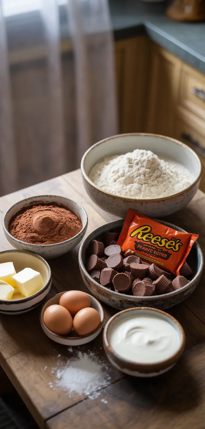 Ingredients photo for Chocolate Reese's Cookies Recipe
