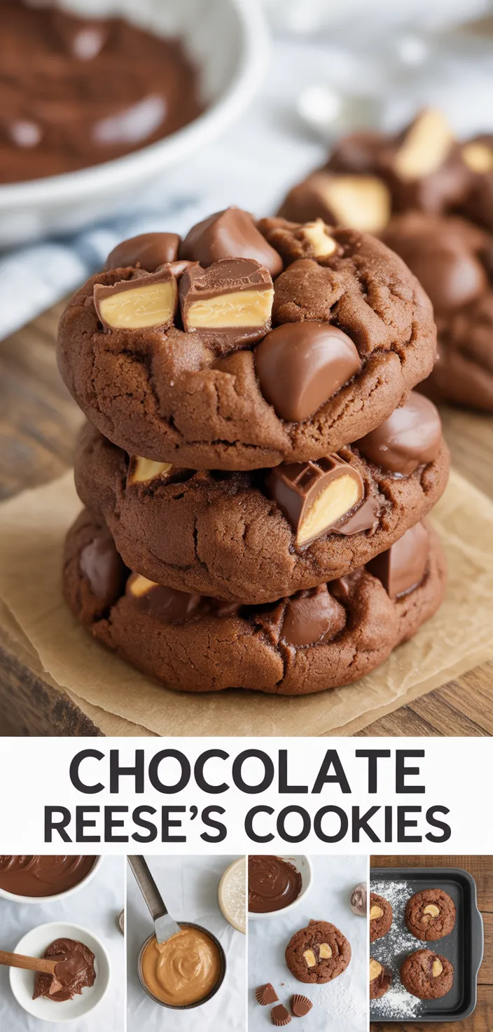 A photo of Chocolate Reese's Cookies Recipe