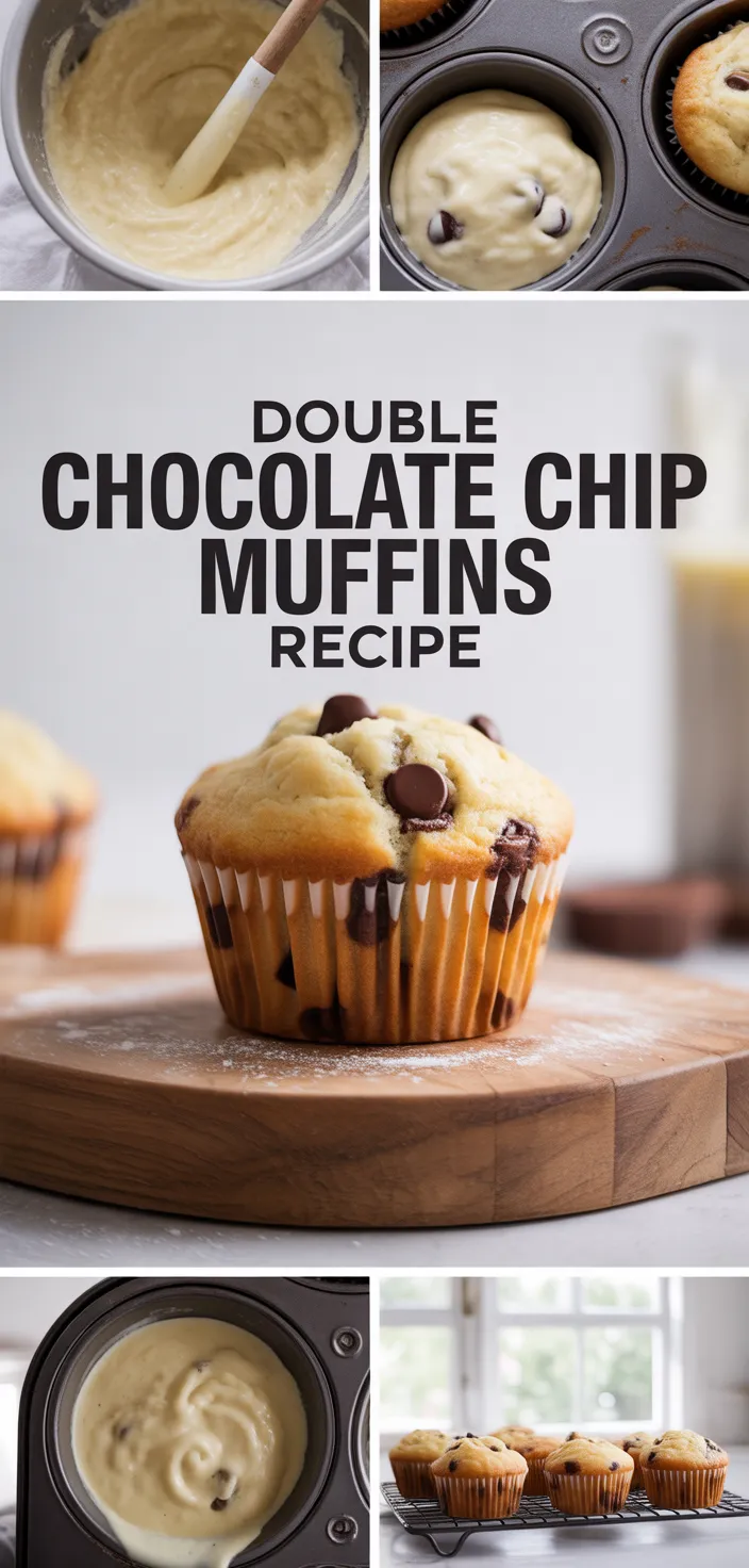 A photo of Double Chocolate Chip Muffins Recipe
