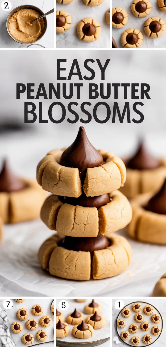 A photo of Easy Peanut Butter Blossoms Recipe