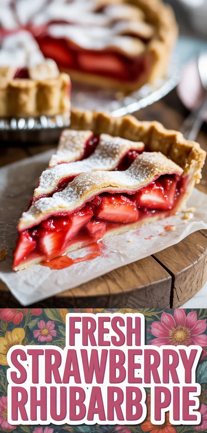 A photo of Fresh Strawberry Rhubarb Pie Recipe