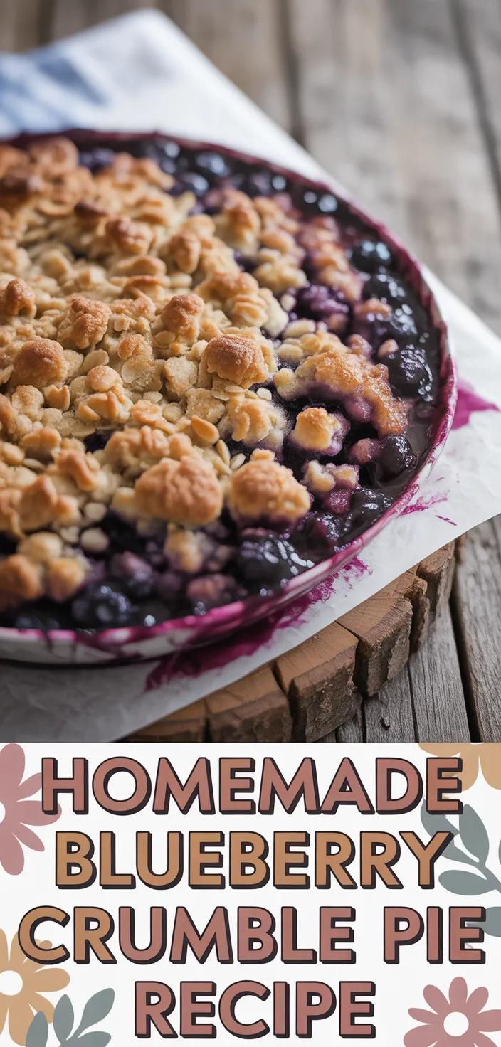 A photo of Homemade Blueberry Crumble Pie Recipe